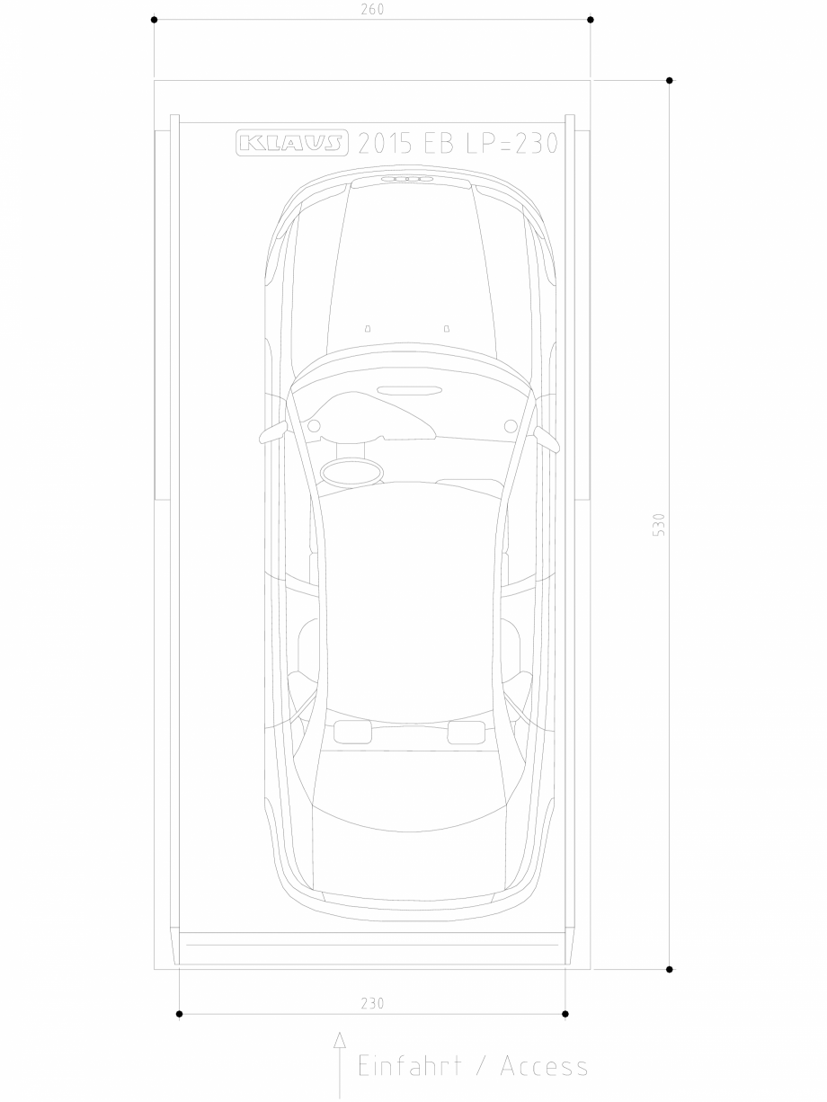 Pagina 1-CAD-DWG Sistem de parcare hidraulic - EB LP230 DS KLAUS Detaliu de produs SINGLEUP 2015 