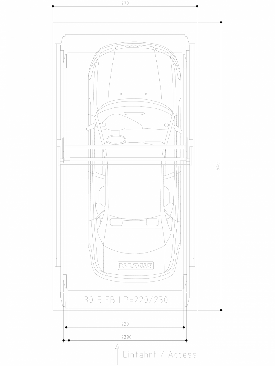 Pagina 1-CAD-DWG Sistem de parcare hidraulic - EB LP220 LP230 DS KLAUS Detaliu de produs SINGLEUP 3015 