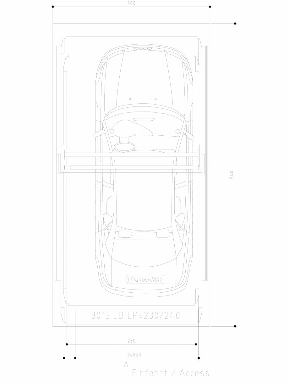 Pagina 1-CAD-DWG Sistem de parcare hidraulic - EB LP230 LP240 DS KLAUS Detaliu de produs SINGLEUP 3015 