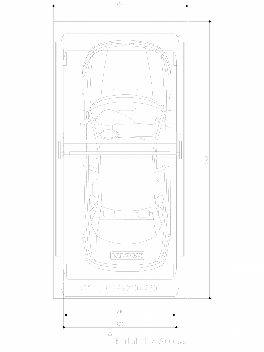 Pagina 1-CAD-DWG Sistem de parcare hidraulic - EB LP210 LP220 DS KLAUS Detaliu de produs SINGLEUP 3015 