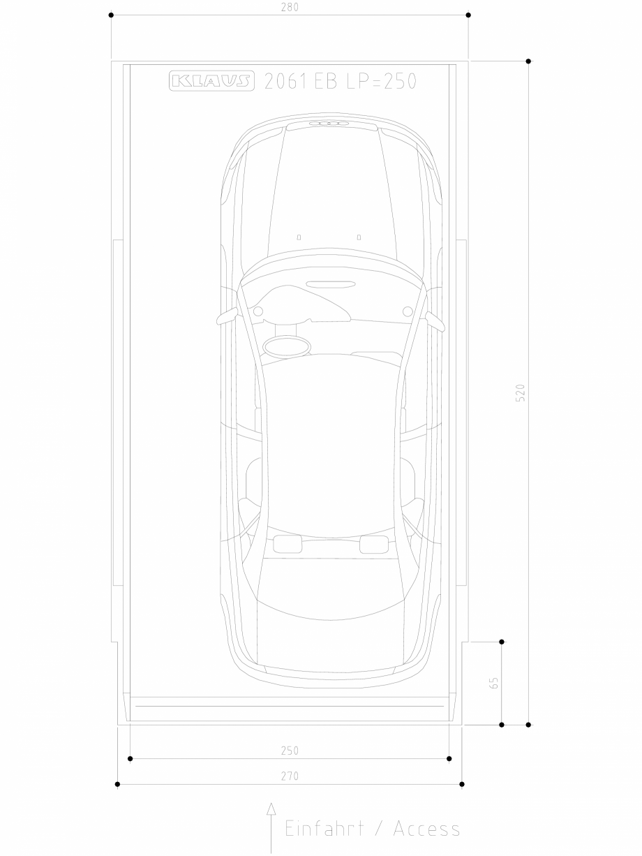 Pagina 1-CAD-DWG Sistem de parcare hidraulic - EB LP250 DS KLAUS Detaliu de produs SINGLEVARIO 2061 
