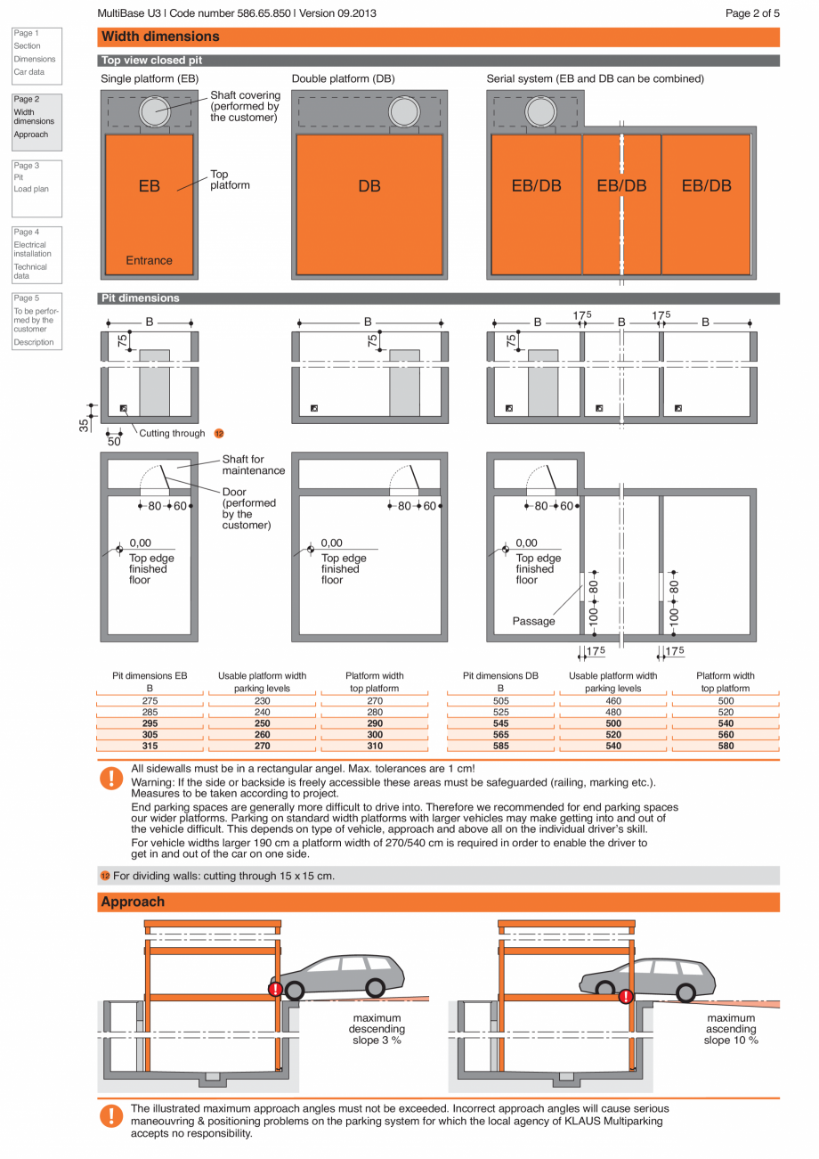Pagina 2-Sistem de parcare subteran U3 KLAUS MULTIBASE Underfloor Fisa tehnica Engleza ng)
H2
565

car height...