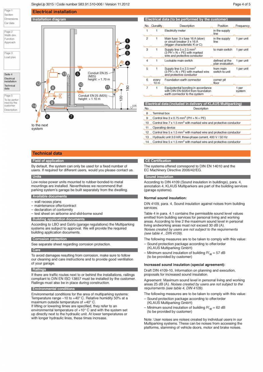 Pagina 4-Sistem de parcare hidraulic KLAUS SINGLEUP 3015 Fisa tehnica Engleza esponsibility.

maximum...