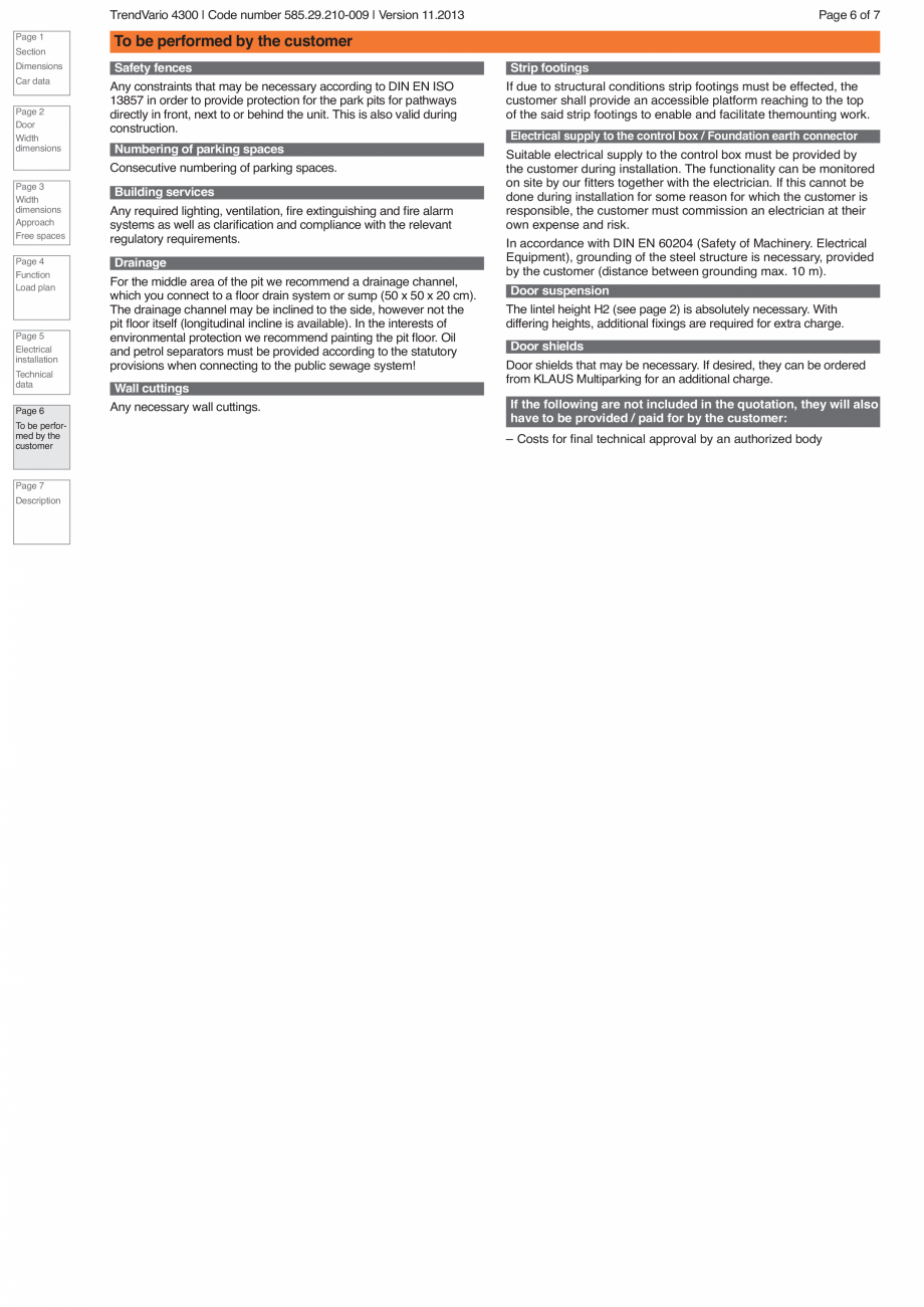 Pagina 6-Sistem de parcare hidraulic KLAUS TRENDVARIO 4300 Fisa tehnica Engleza  Widths dimensions

H111
...