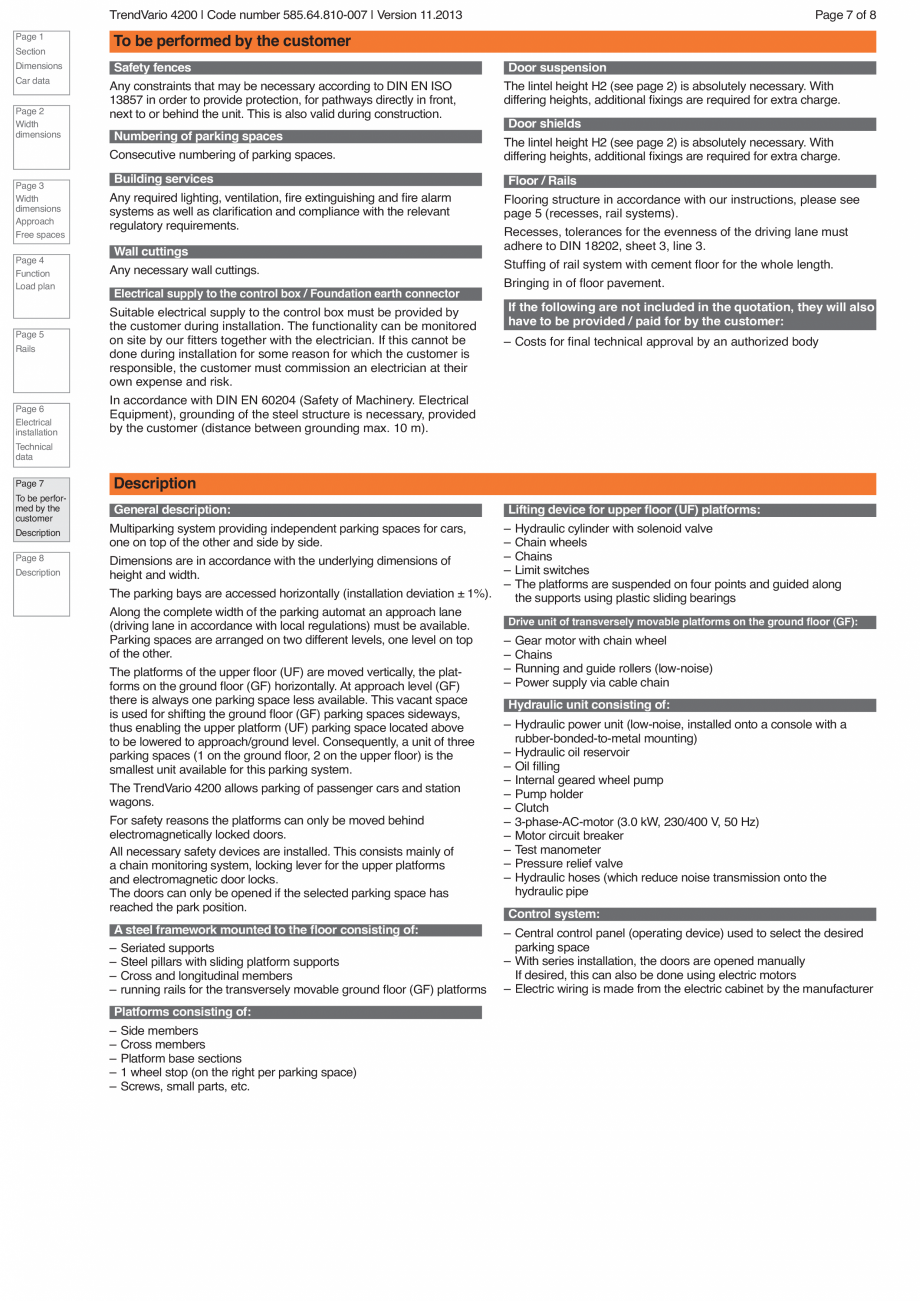 Pagina 7-Sistem de parcare KLAUS TRENDVARIO 4200 Fisa tehnica Engleza ground ﬂoor platform.
RB = Grid...
