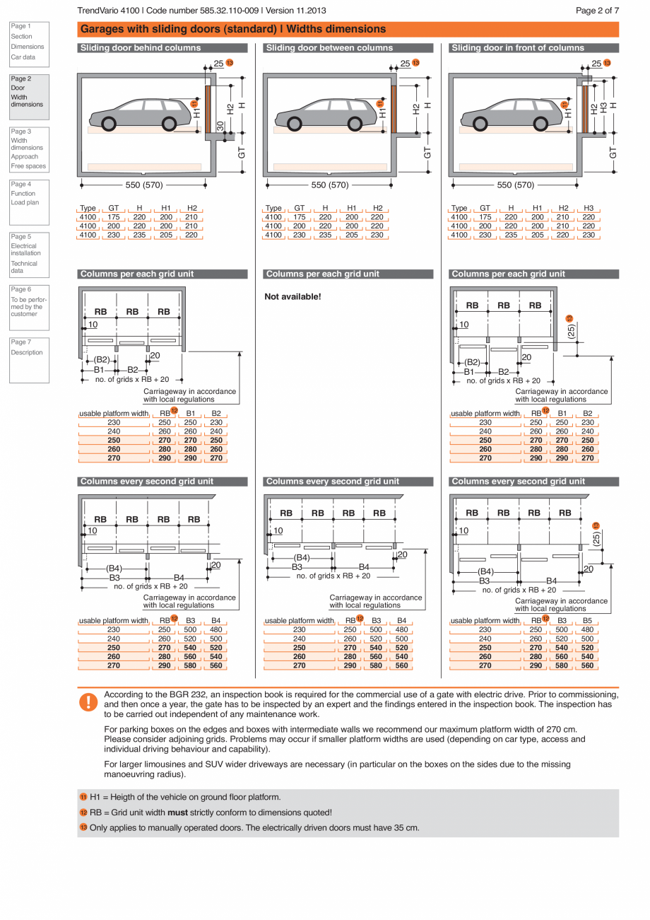 Pagina 2-Sistem de parcare hidraulic KLAUS TRENDVARIO 4100 Fisa tehnica Engleza les with the maximum height...