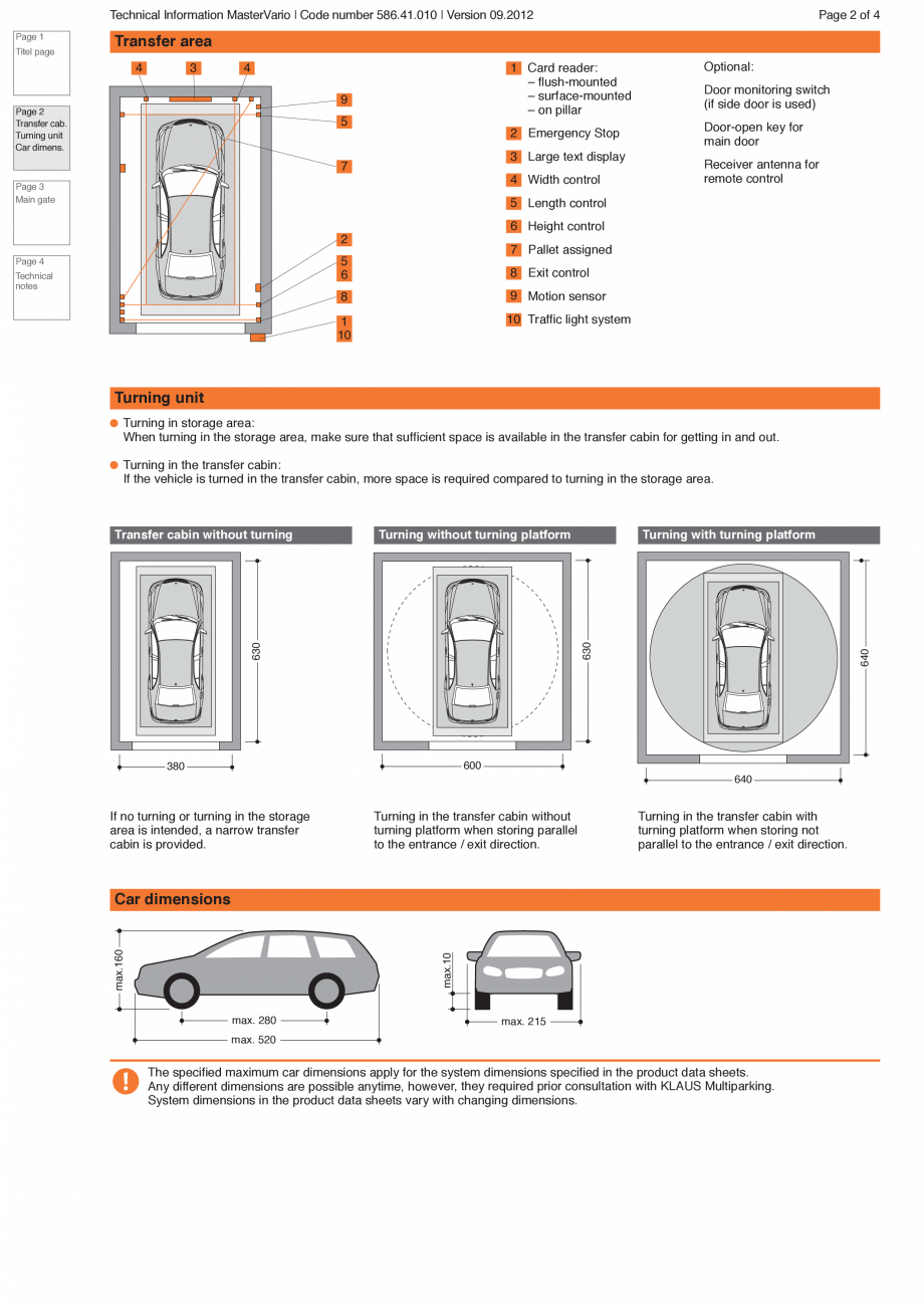 Pagina 2-Sistem de parcare hidraulic KLAUS MASTERVARIO R3, MASTERVARIO R2, MASTERVARIO F2 Fisa tehnica...