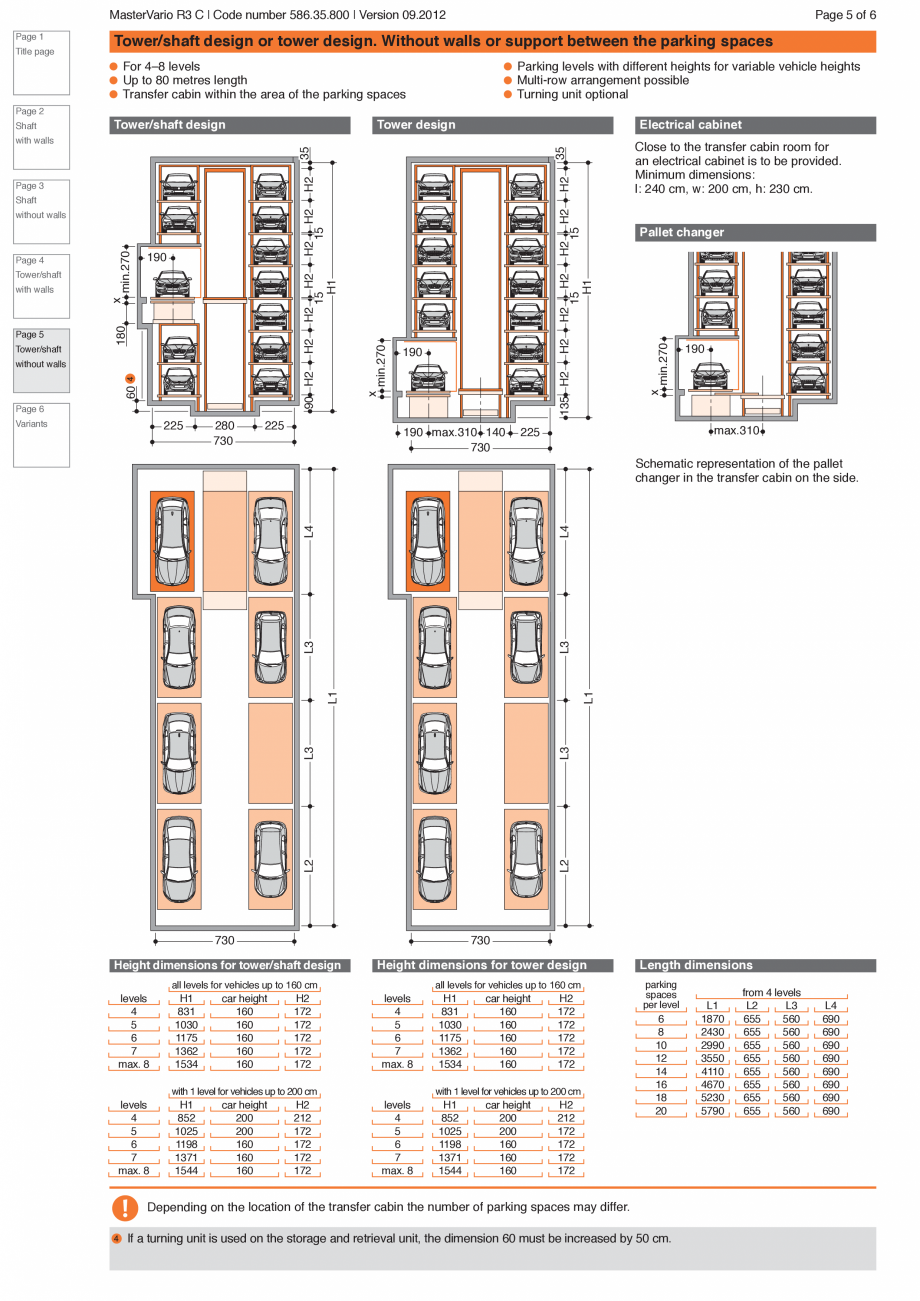 Pagina 5-Sistem de parcare hidraulic R3C KLAUS MASTERVARIO R3 Fisa tehnica Engleza cal cabinet
Close to the...