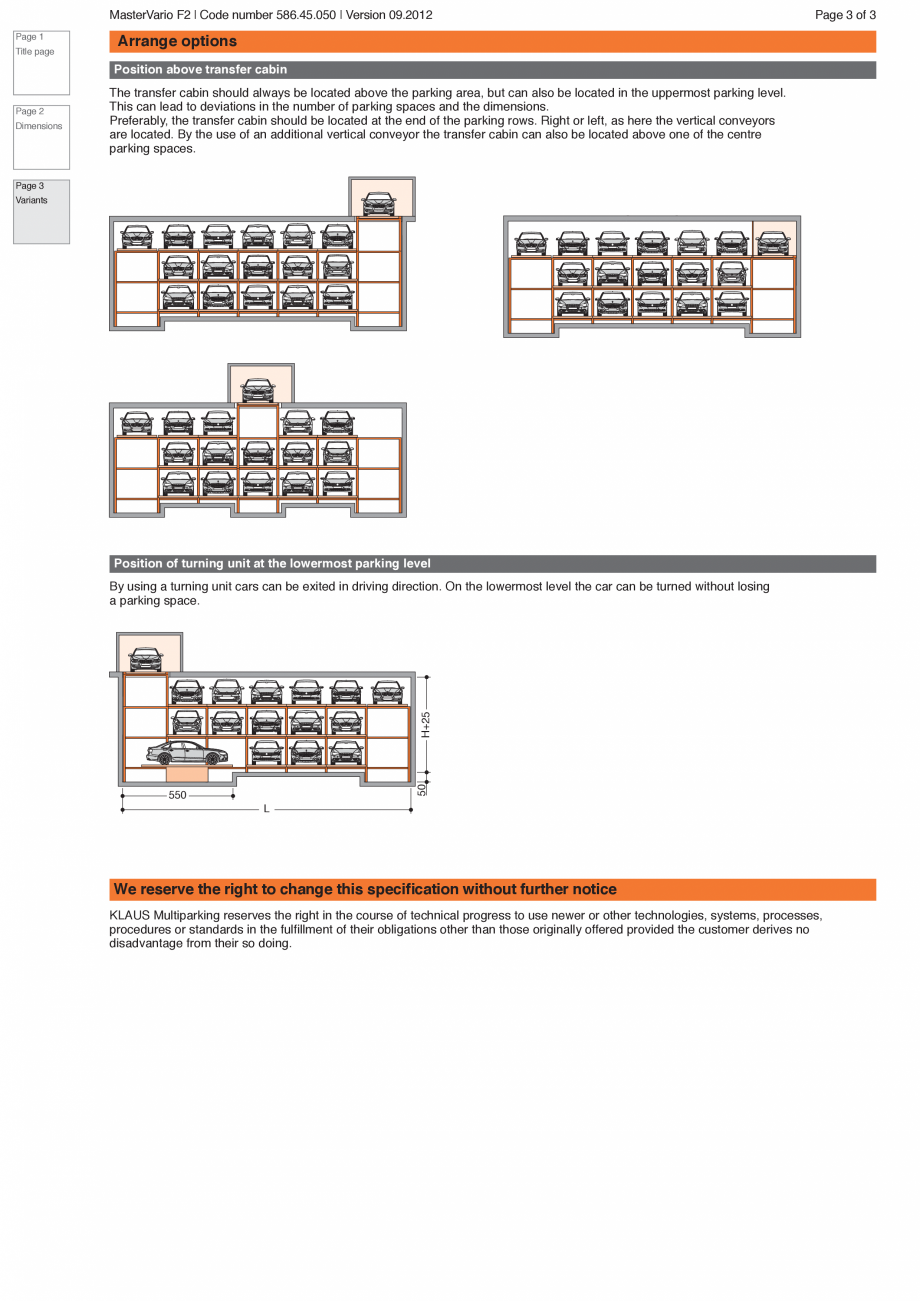 Pagina 3-Sistem de parcare hidraulic KLAUS MASTERVARIO F2 Fisa tehnica Engleza ase contact KLAUS...