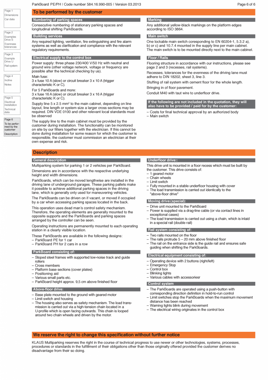 Pagina 6-Platforma pentru parcare KLAUS PARKBOARD PH Fisa tehnica Engleza ple: Longitudinal Pallets with...