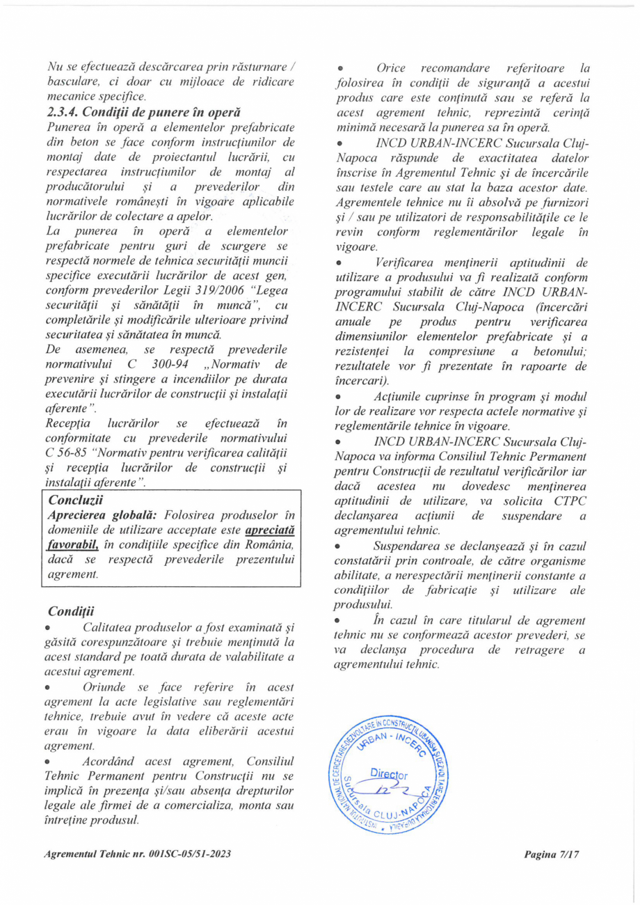 Pagina 8-Aviz tehnic - guri de scurgere ELIS PAVAJE Certificare produs Romana 