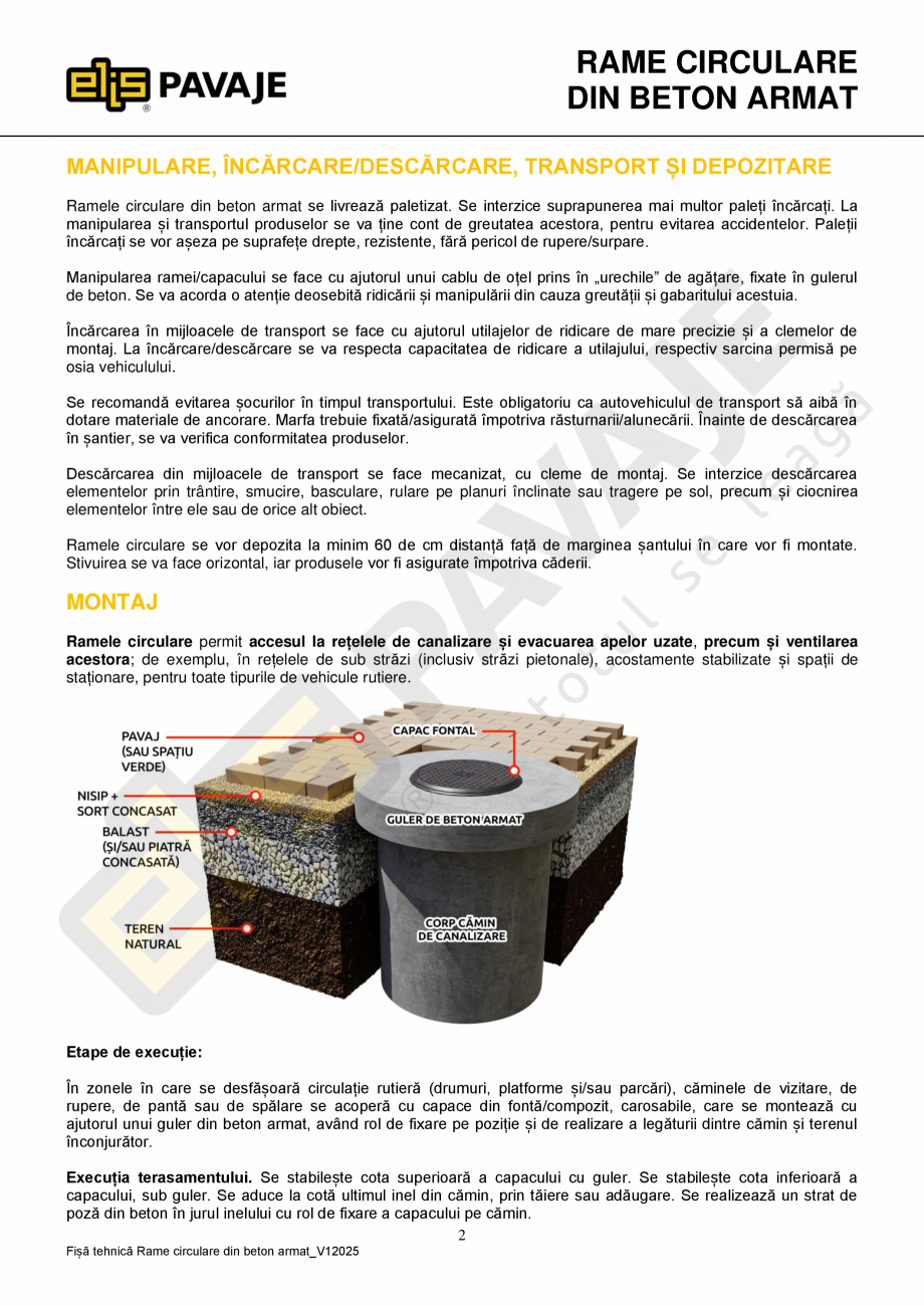 Pagina 2 - Rame circulare din beton armat ELIS PAVAJE Fisa tehnica Romana  REZULTATE LABORATOARE...