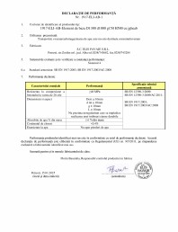 Declaratie de performanta - Petresti - Element de baza cu jgheab D1300 H500