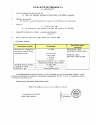 Declaratie de performanta - Element de baza cu jgheab D1240 d1000 g120 H500