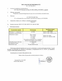 Declaratie de performanta - Element de baza cu jgheab D1300 d1000 g150 H500