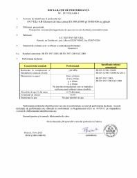 Declaratie de performanta - Petresti - Element de baza cu jgheab armat D1300 H1000