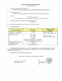 Declaratie de performanta - Petresti - Element de baza cu jgheab armat D1240 d1000 g120 H750