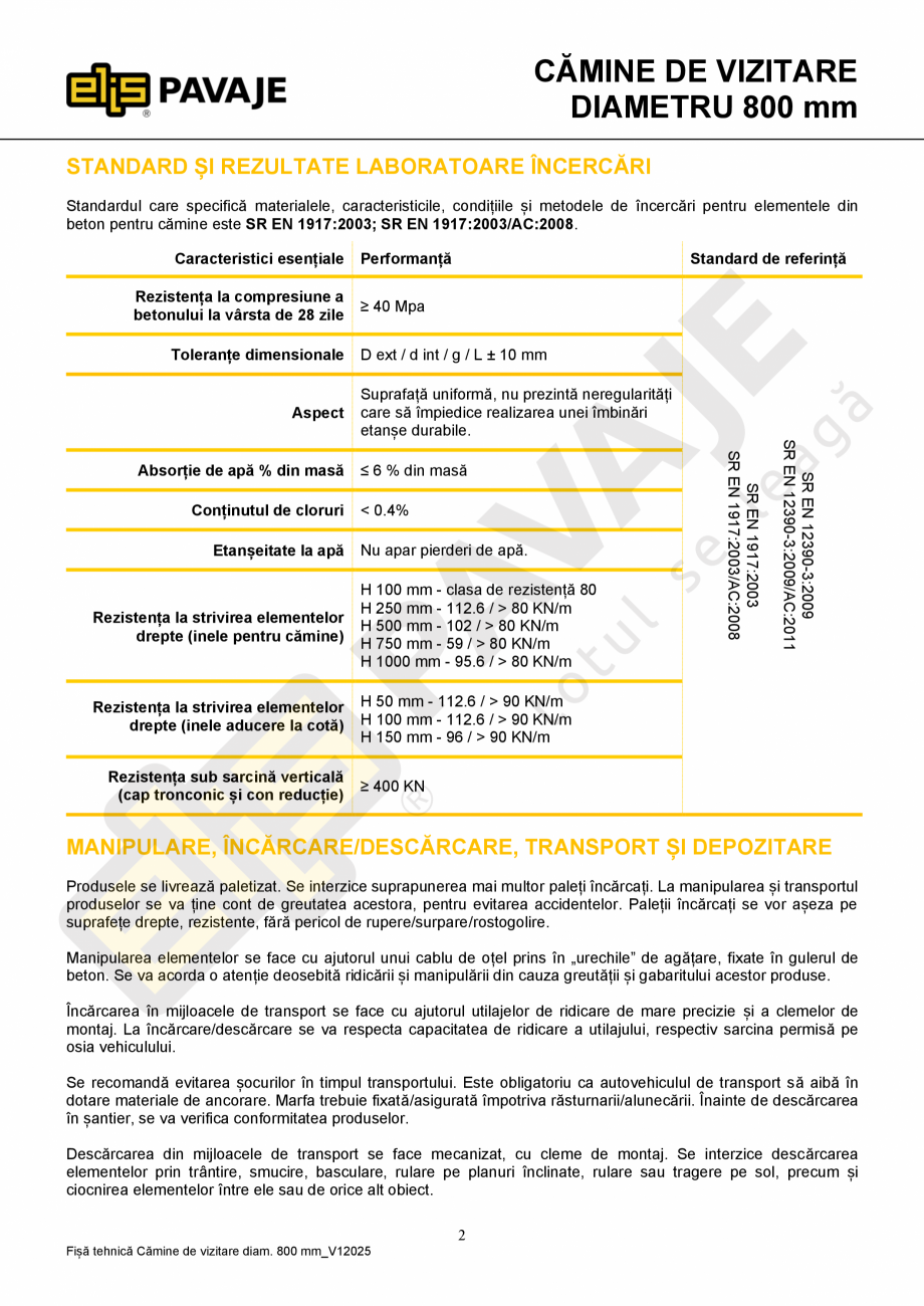 Pagina 2-Camine vizitare 800 mm ELIS PAVAJE Cap tronconic 800 Fisa tehnica Romana  buc

5 buc

Ambalare/...