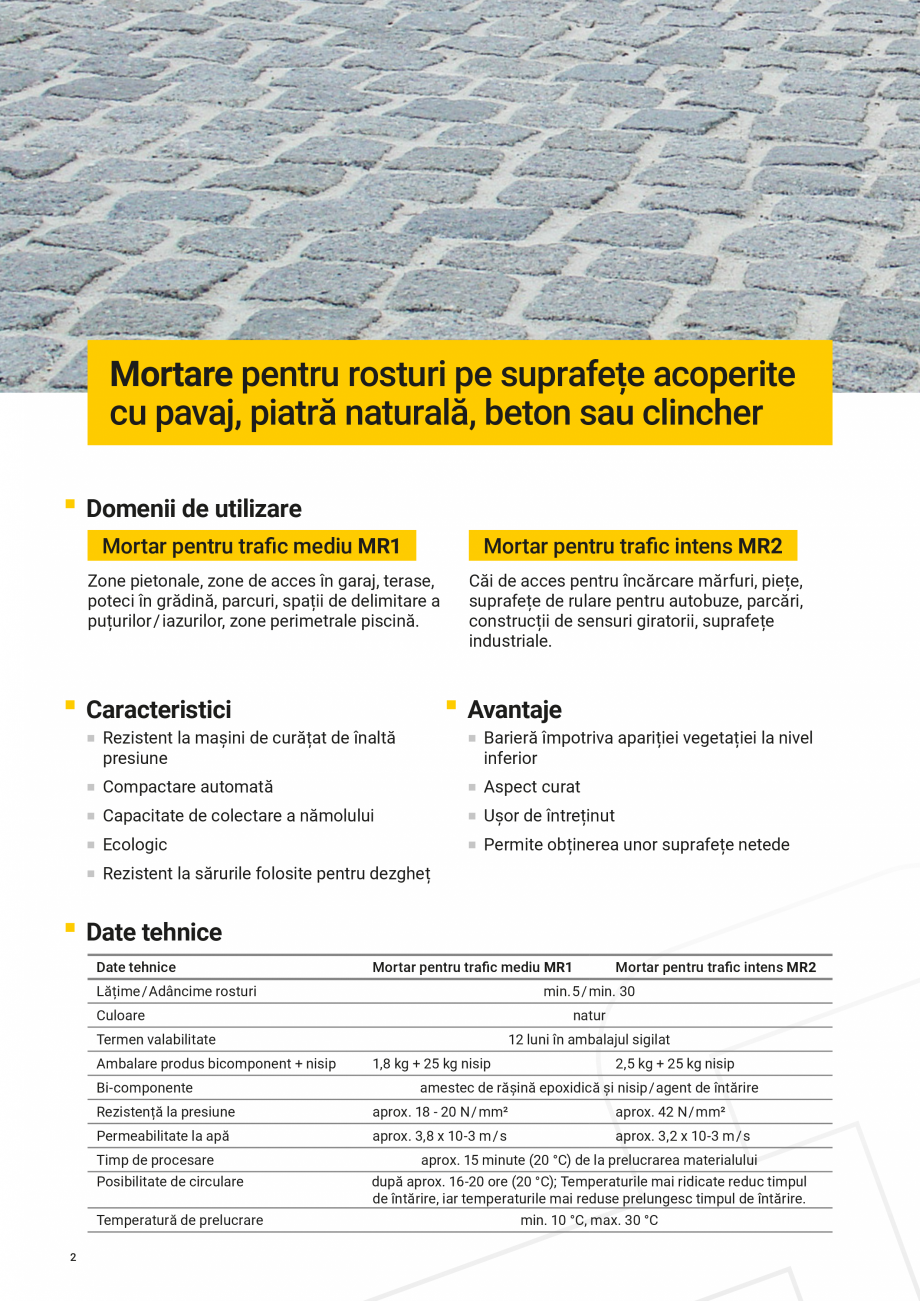 Pagina 2-Mortare,&thinsp;lianți și nisip pentru amenajări exterioare ELIS PAVAJE Catalog, brosura Romana 
...