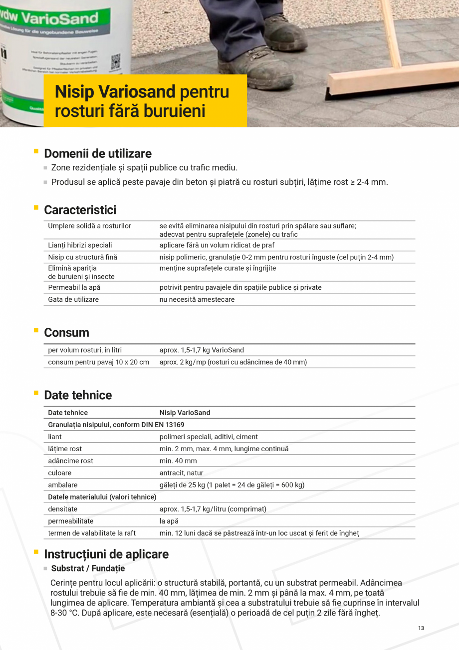 Pagina 13-Brosura - Mortare si lianti  Catalog, brosura Romana e fi curățat doar mecanic.

Aspecte de mediu
...