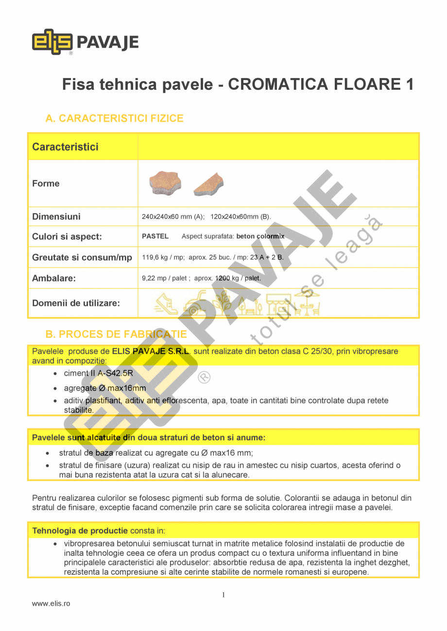 Pagina 1-Pavele ELIS PAVAJE CROMATICA Floare Fisa tehnica Romana Fisa tehnica pavele - CROMATICA FLOARE 1
A. ...