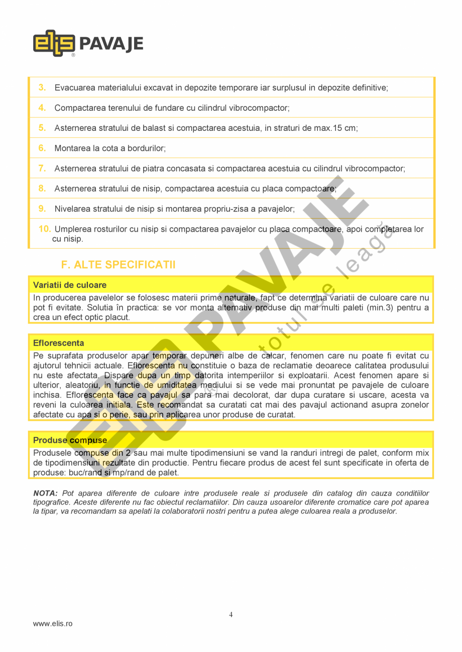 Pagina 4-Pavele si dale standard Elfix 3 ELIS PAVAJE Fisa tehnica Romana iv volumele care se demoleaza)....