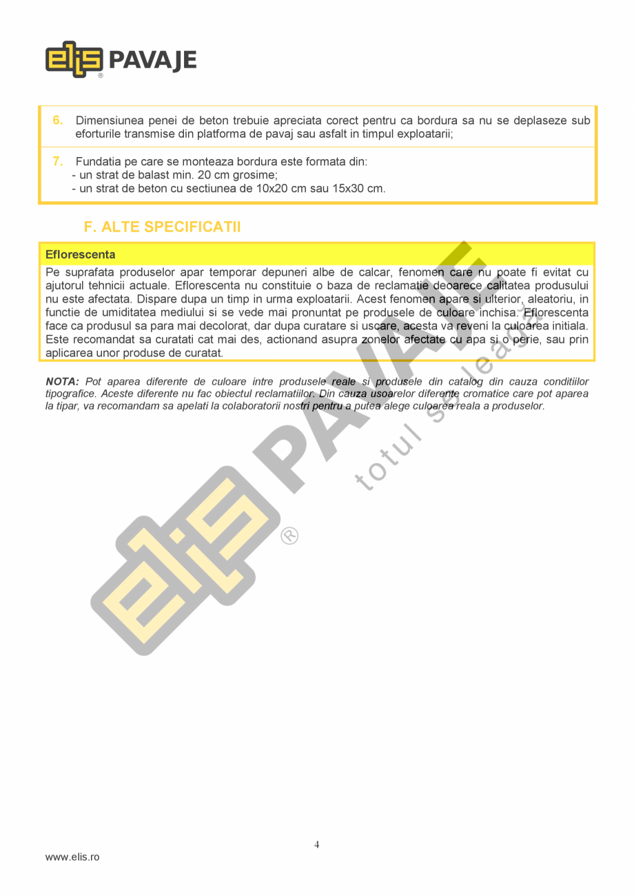 Pagina 4-Bordura ELIS PAVAJE B13 Fisa tehnica Romana un deseurile menajere.
Deseurile rezultate din lucrarile...