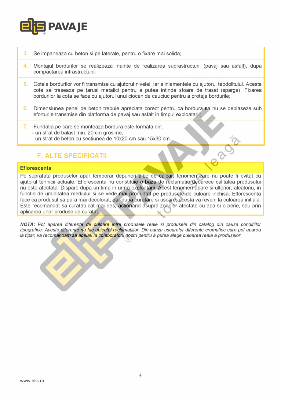 Pagina 4-Bordura ELIS PAVAJE B14 Fisa tehnica Romana eseurile menajere.
Deseurile rezultate din lucrarile de ...