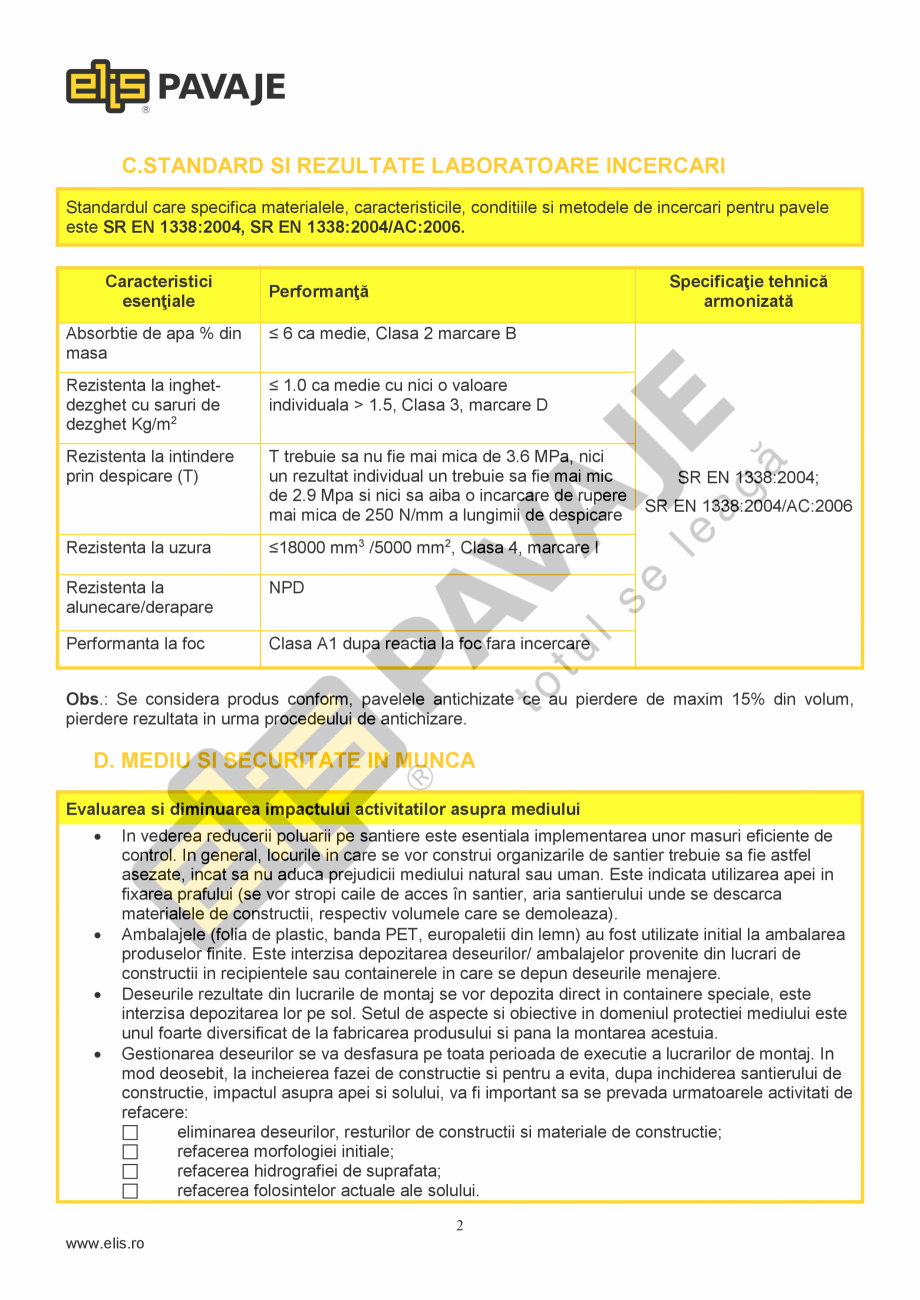 Pagina 2-Pavaj Premium ELIS PAVAJE ANTICO P3 Fisa tehnica Romana resarea betonului semiuscat turnat in...