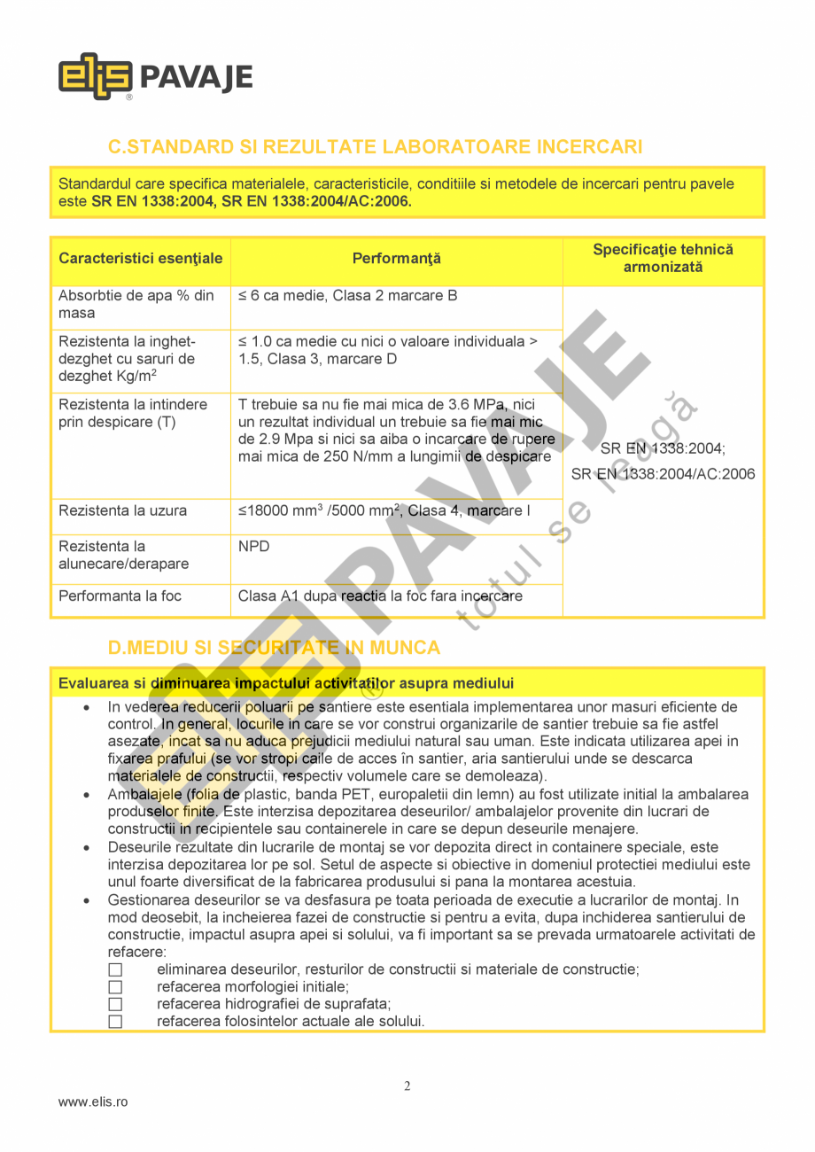 Pagina 2-Pavaj Premium ELIS PAVAJE TRENOVA ROMB GRANDE Fisa tehnica Romana  realizarea culorilor se folosesc ...