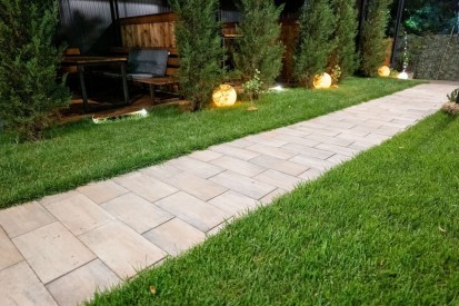 Alee in curte pavata cu Cortina D12 - Dolomit Cortina D12 Pavele premium