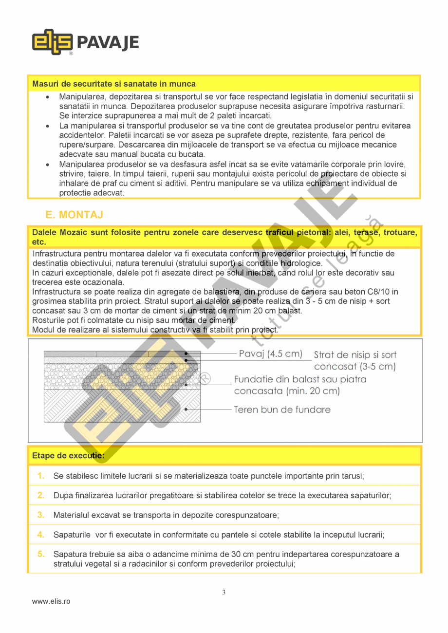 Pagina 3-Fisa tehnica Dale Mozaic 3 ELIS PAVAJE Fisa tehnica Romana ici un rezultat individual
≤2.3N/mmp...