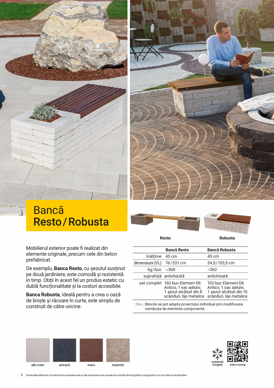 Pagina 2-Mobilier modular pentru gradina ELIS PAVAJE Catalog, brosura Romana lele diferențe cromatice între...