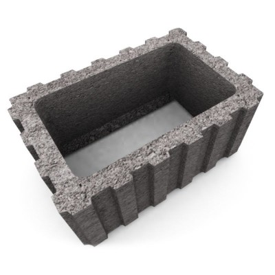 ELIS PAVAJE Jardiniera de culoare gri ciment - Jardiniere din beton pentru terasa si gradina ELIS
