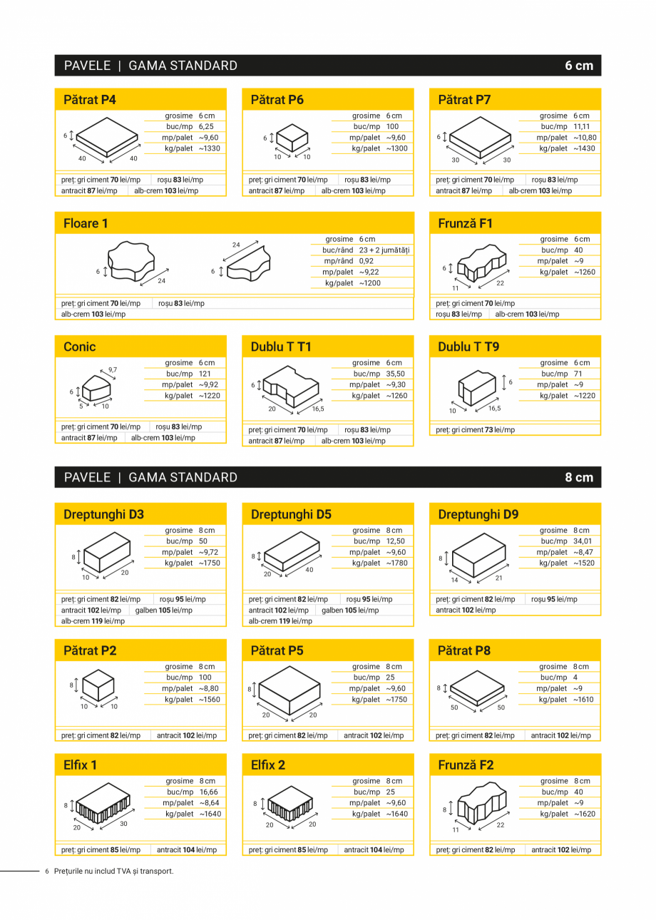 Pagina 6-Lista preturi /Oferta de produse Elis Pavaje febr 2024 - Rigole din beton compact pentru zone cu...