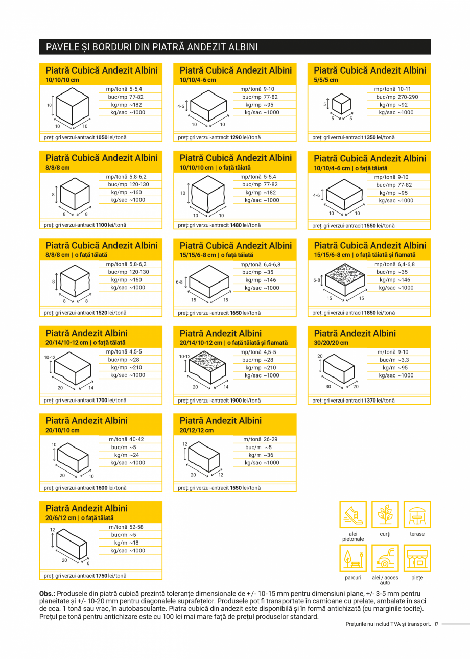 Pagina 17-Lista preturi /Oferta de produse Elis Pavaje febr 2024 - Rigole din beton compact pentru zone cu...