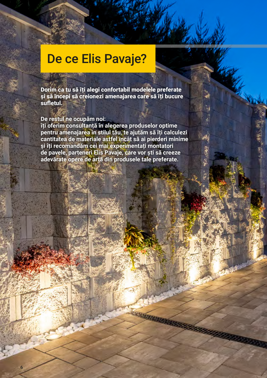 Pagina 6-Catalog - Elis Pavaje - 2024-2025 - Rigole din beton compact pentru zone cu trafic pietonal ELIS...
