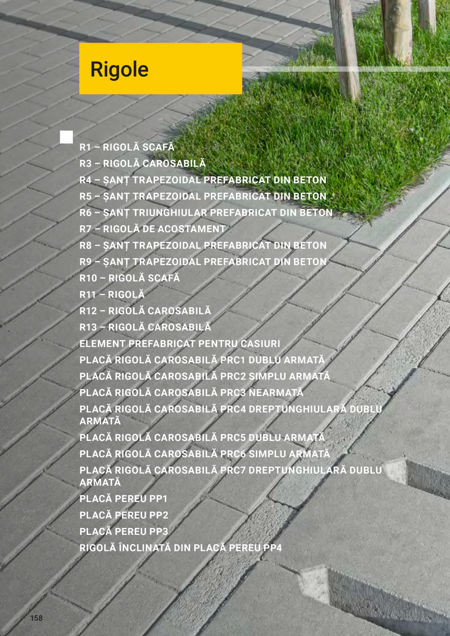 Pagina 158-Catalog - Elis Pavaje - 2024-2025 - Rigole din beton compact pentru zone cu trafic pietonal ELIS...