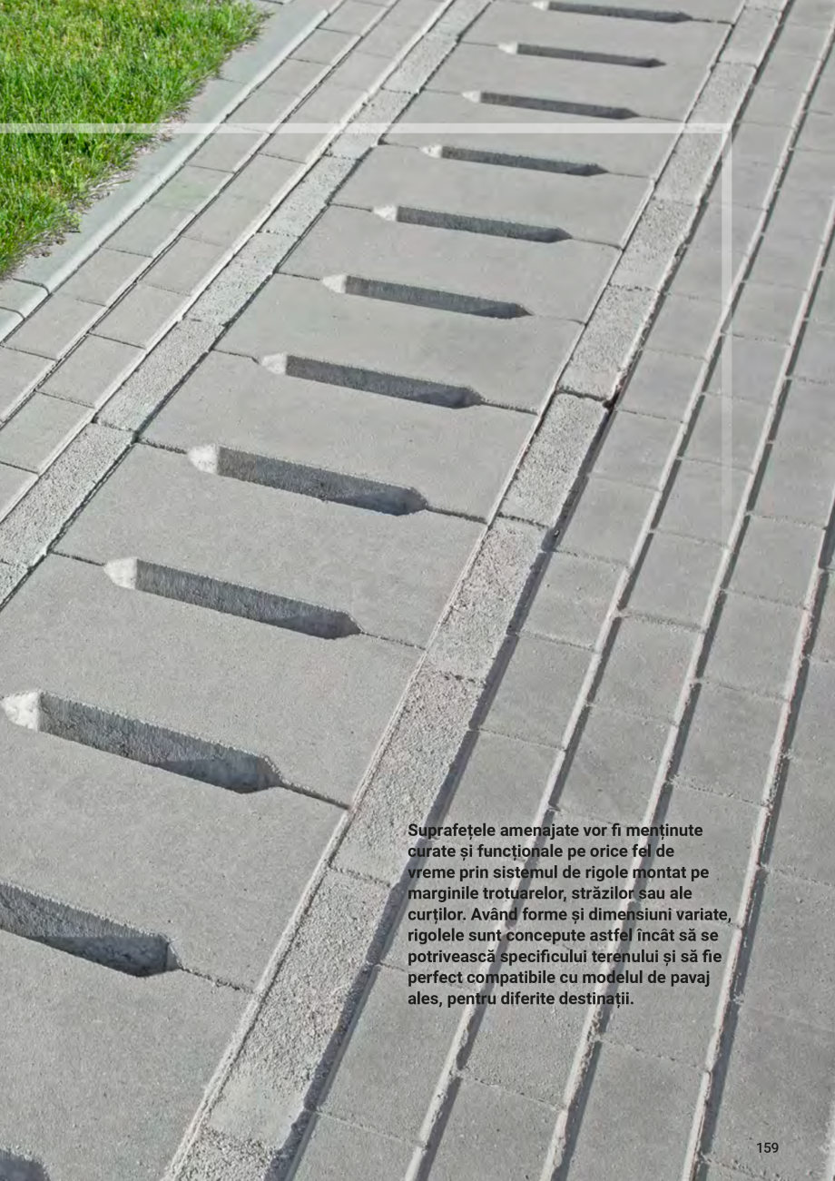 Pagina 159-Catalog - Elis Pavaje - 2024-2025 - Rigole din beton compact pentru zone cu trafic pietonal ELIS...