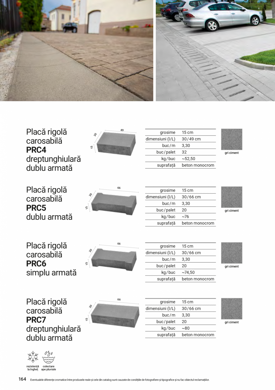 Pagina 164-Catalog - Elis Pavaje - 2024-2025 - Rigole din beton compact pentru zone cu trafic pietonal ELIS...