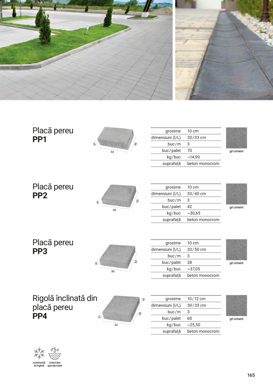 Pagina 165-Catalog - Elis Pavaje - 2024-2025 - Rigole din beton compact pentru zone cu trafic pietonal ELIS...