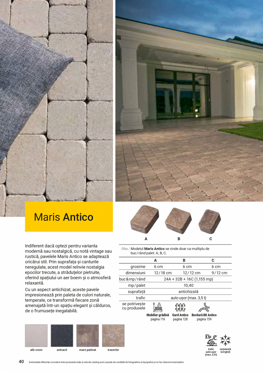 Pagina 36-Catalog de produse Elis  Pavaje 2026-2027 - Blocheti si boltari din beton ELIS PAVAJE Catalog,...
