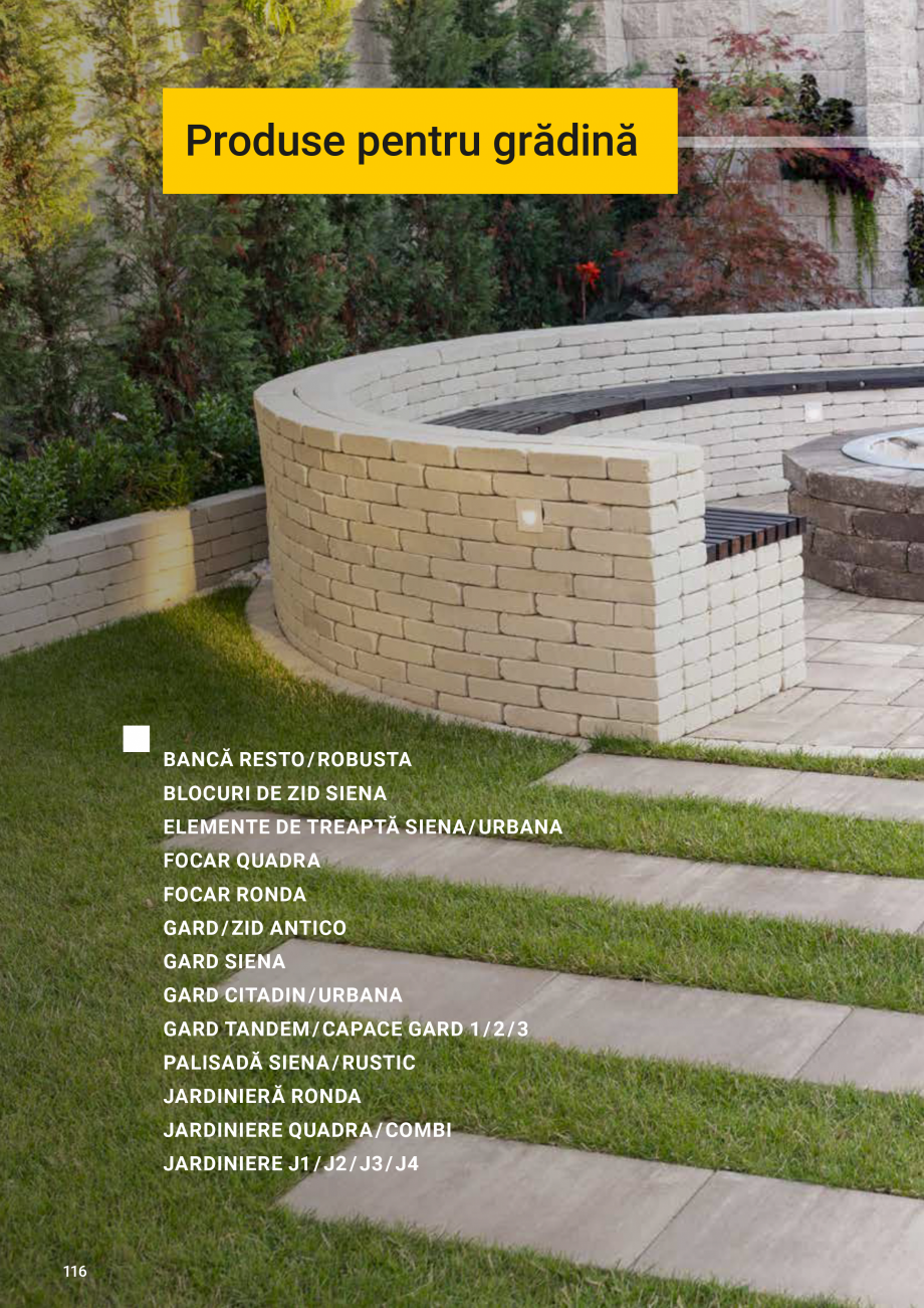 Pagina 116-Catalog de produse Elis  Pavaje 2026-2027 - Blocheti si boltari din beton ELIS PAVAJE Catalog,...