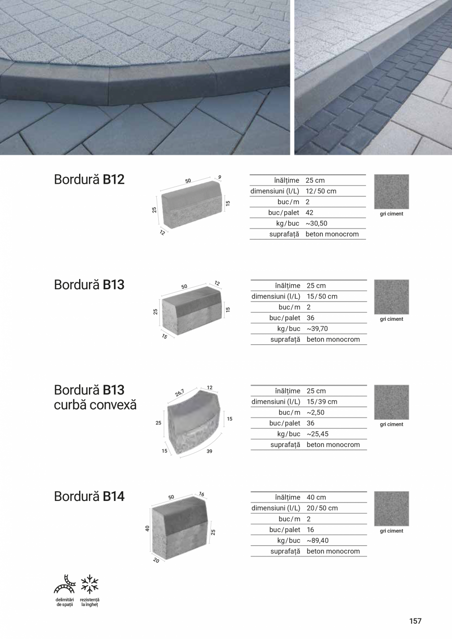 Pagina 157-Catalog de produse Elis  Pavaje 2026-2027 - Blocheti si boltari din beton ELIS PAVAJE Catalog,...