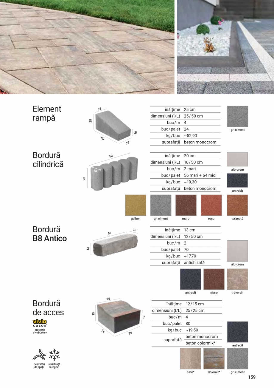 Pagina 159-Catalog de produse Elis  Pavaje 2026-2027 - Blocheti si boltari din beton ELIS PAVAJE Catalog,...