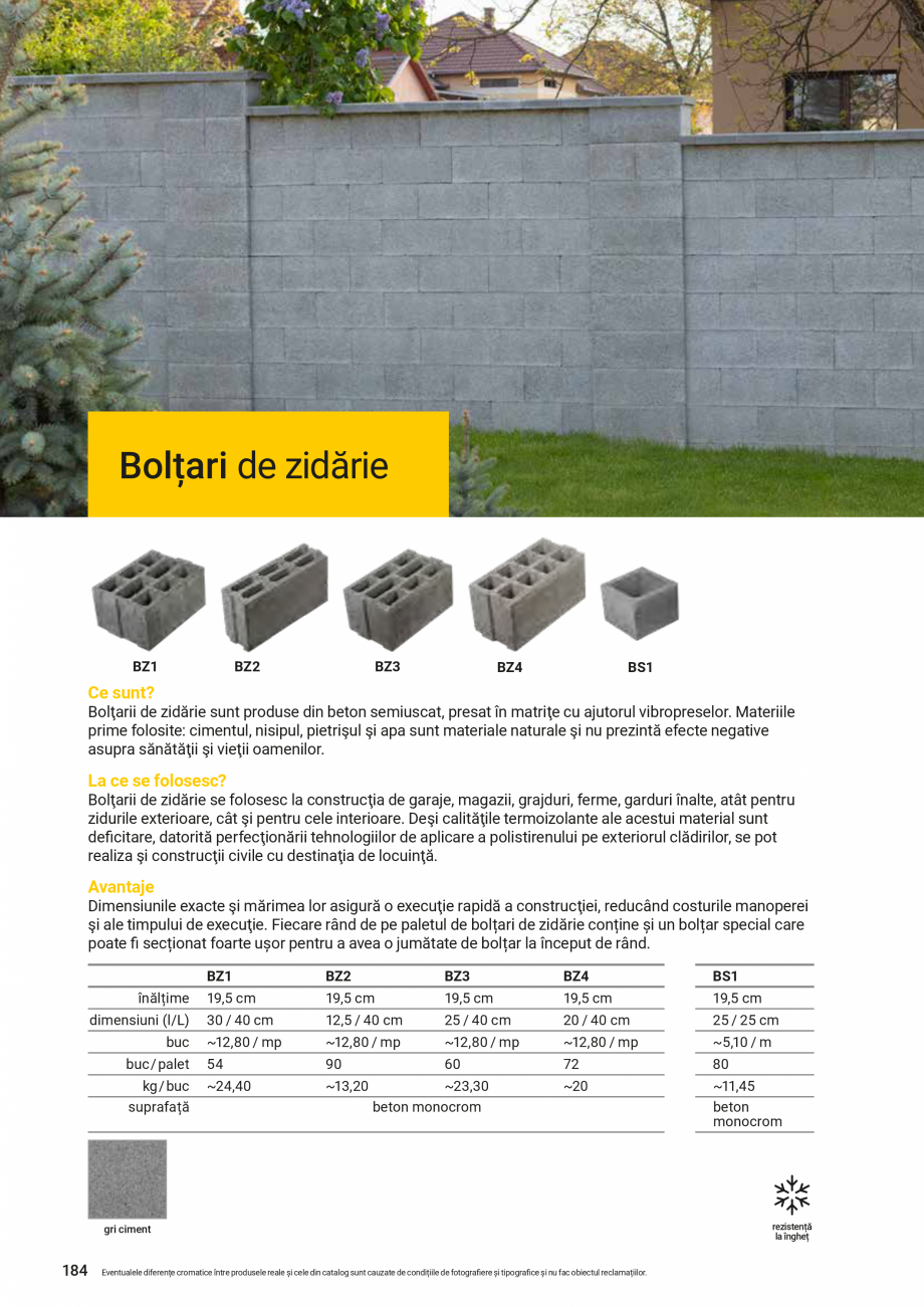 Pagina 184-Catalog de produse Elis  Pavaje 2026-2027 - Blocheti si boltari din beton ELIS PAVAJE Catalog,...