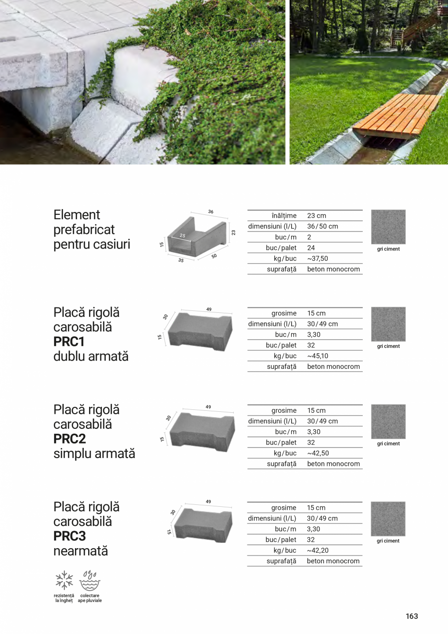 Pagina 163-Catalog - Elis Pavaje - 2024-2025 - Rigole din beton compact pentru terasa si gradina  ELIS PAVAJE...