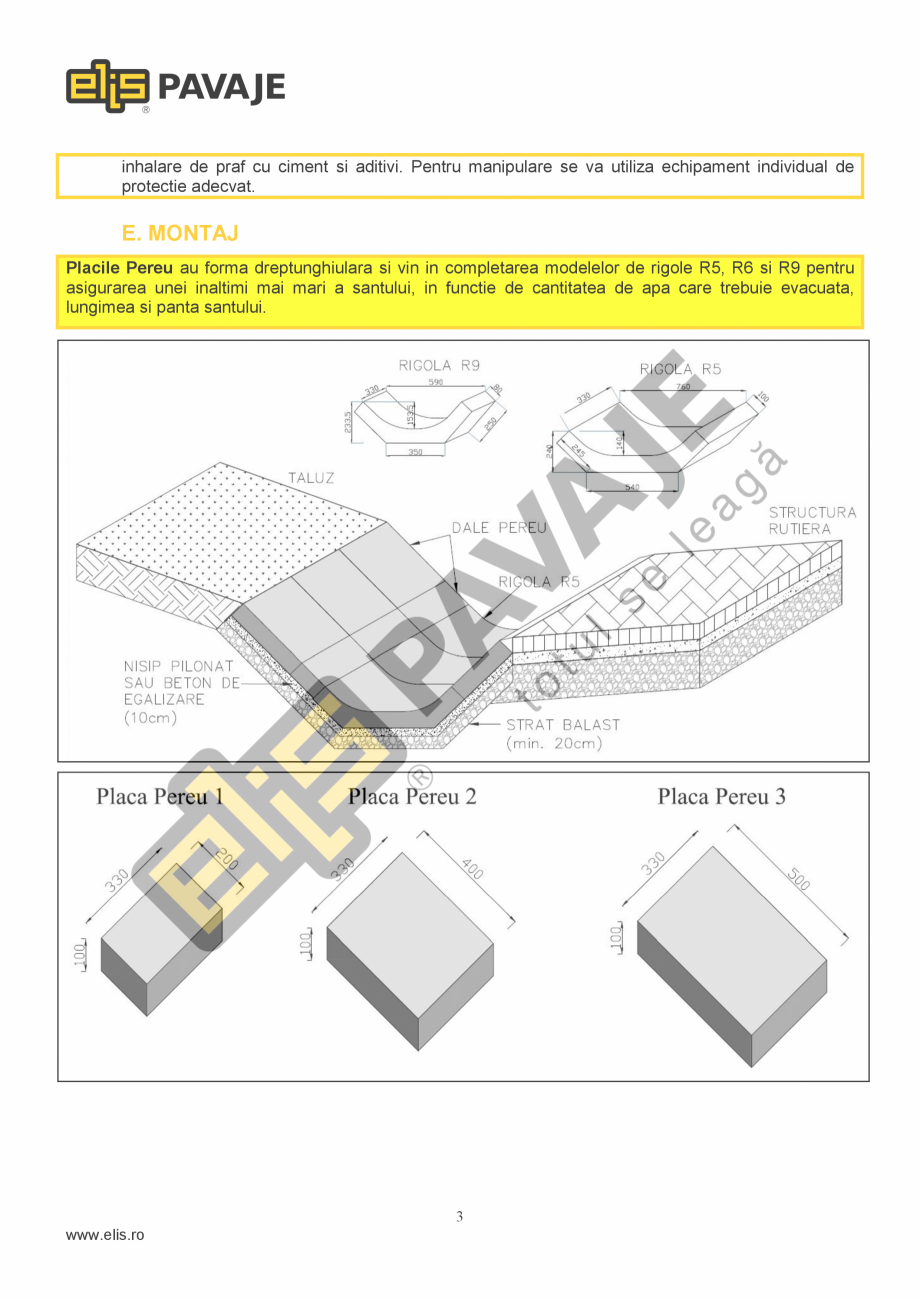 Pagina 3-Placa Pereu  ELIS PAVAJE P.P.3 Fisa tehnica Romana esentiala implementarea unor masuri eficiente de
...