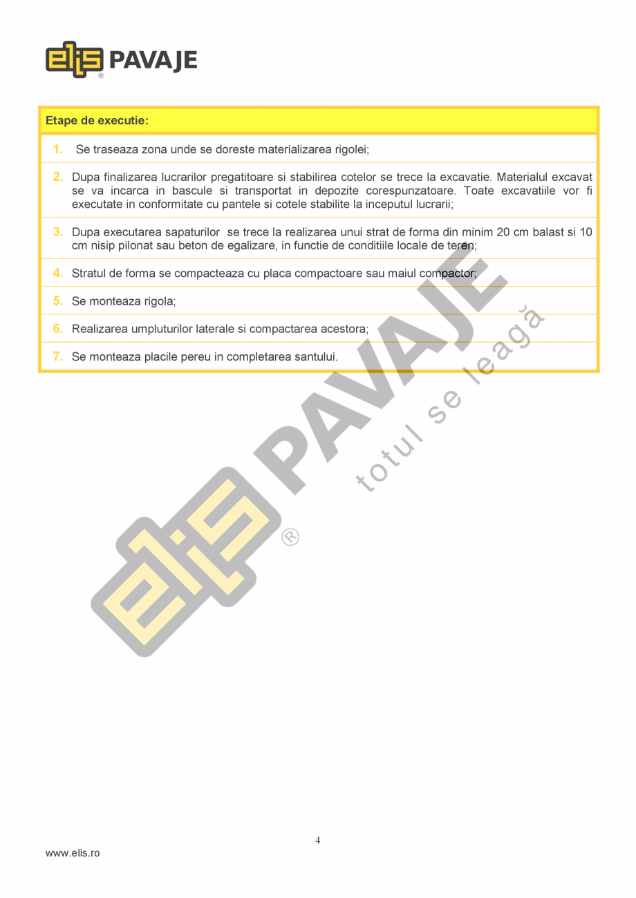 Pagina 4-Placa Pereu  ELIS PAVAJE P.P.3 Fisa tehnica Romana asura pe toata perioada de executie a lucrarilor ...
