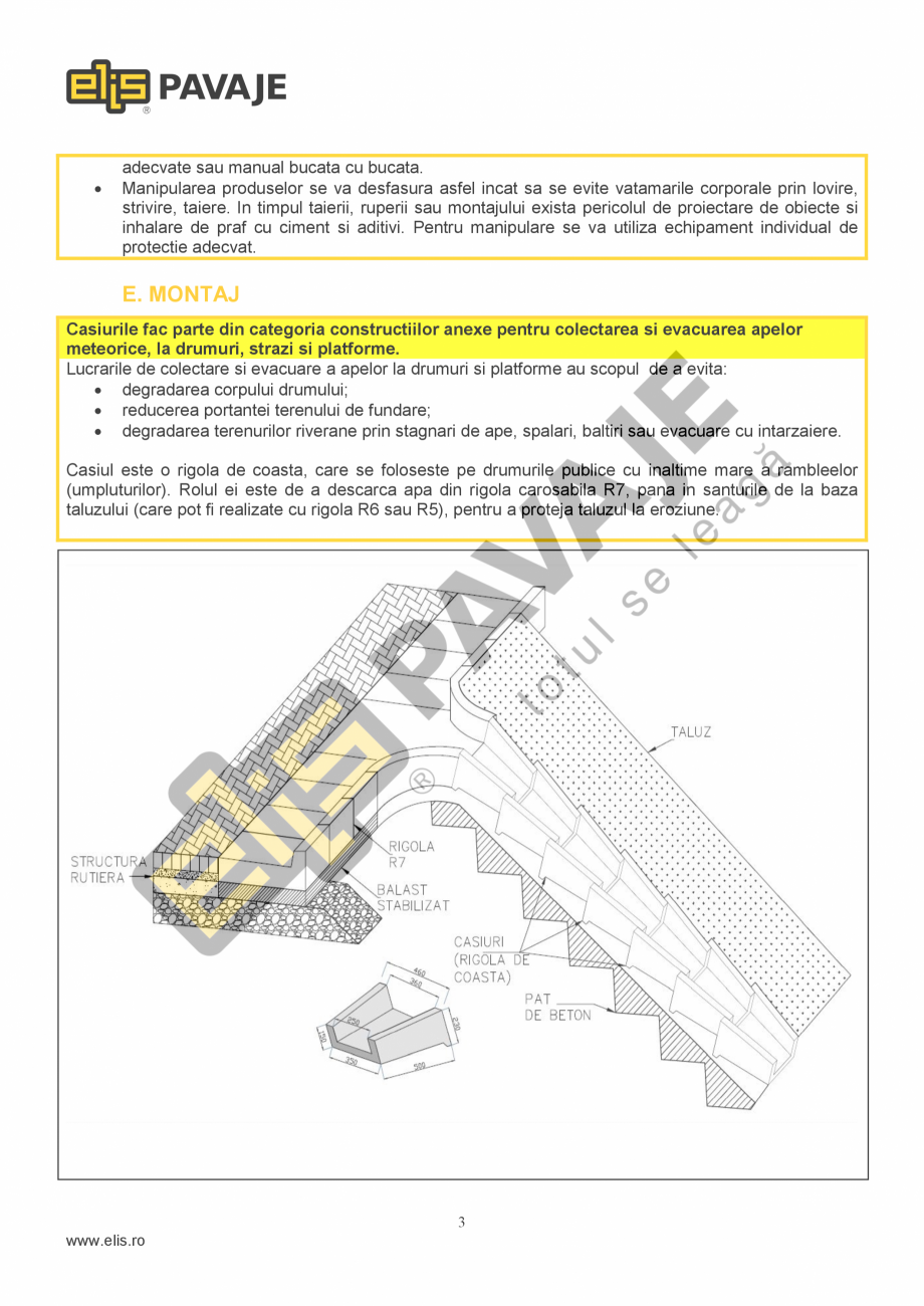 Pagina 3-Element prefabricat pentru casiuri ELIS PAVAJE Fisa tehnica Romana medie, nici un rezultat...